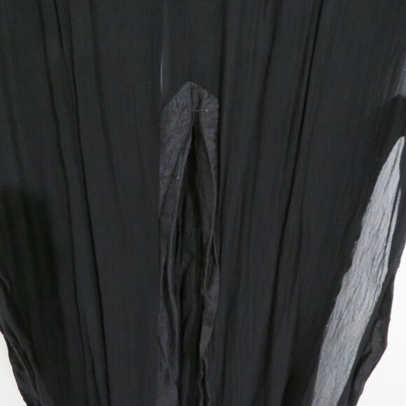 Womens Black Sheer Floral Embroidered Kimono with Sequins Long Sleeve - Picture 7 of 8